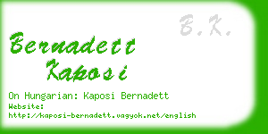 bernadett kaposi business card